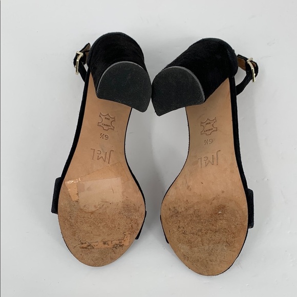 J McLaughlin Madison sandal shoe chunky heel ankle strap black suede leather 6.5 - Picture 6 of 6